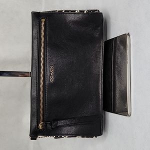 Coach Black Leather Pouch Wallet Wristlet